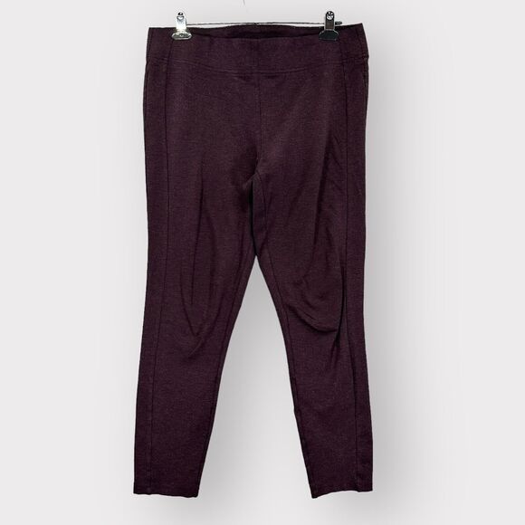 LOFT Outlet Ankle Leggings Women L Purple Pull On Stretch Elastic Waist i36 - Picture 1 of 13